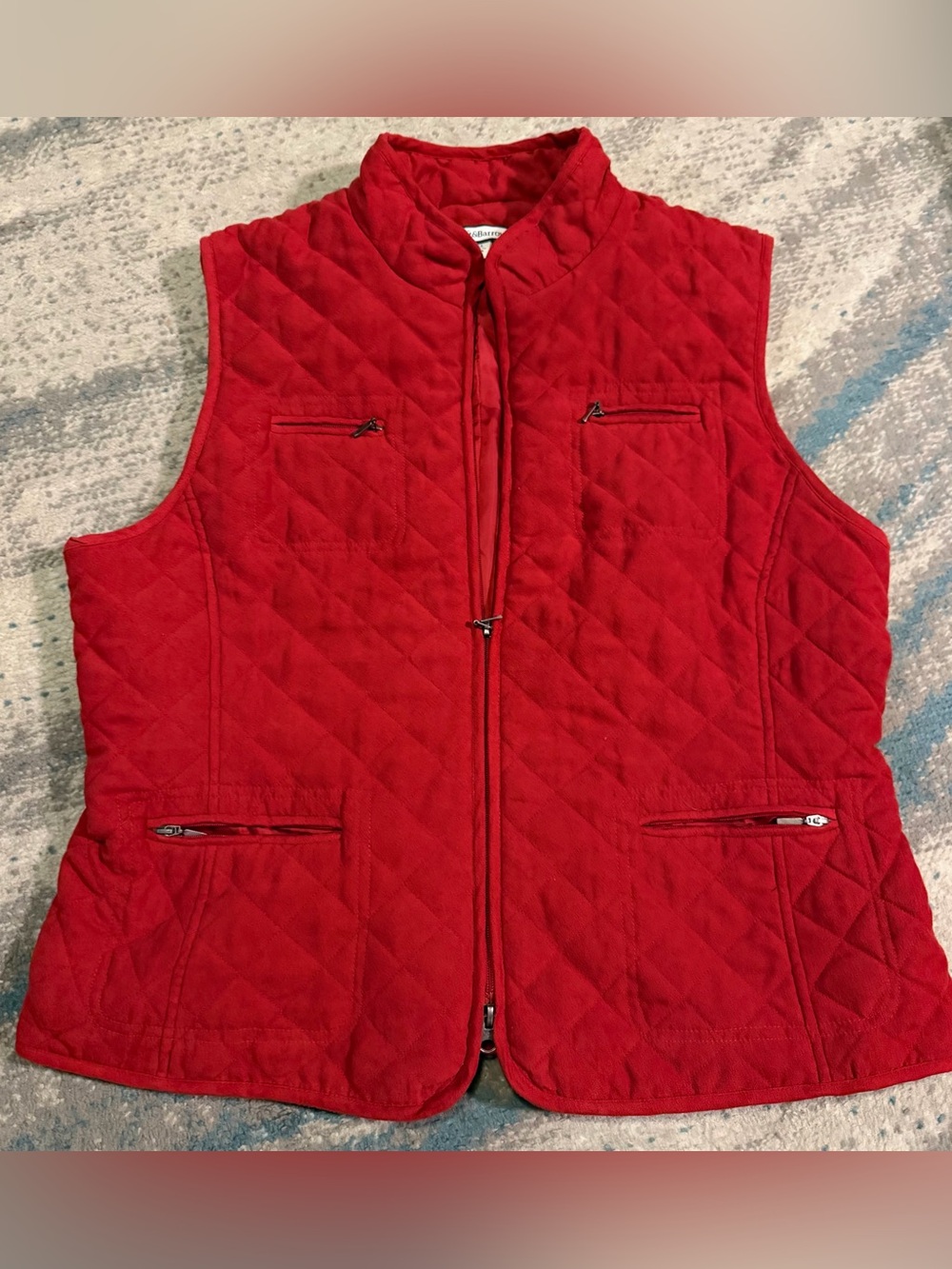 Size XL croft & barrow Red Quilted Zip-Front Vest